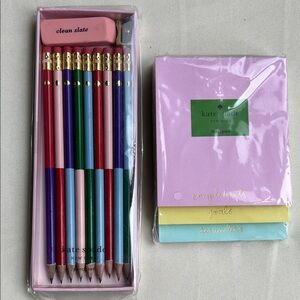 Kate Spade New York Stationery Set - Pencils, Eraser, Sharpener & Notepads